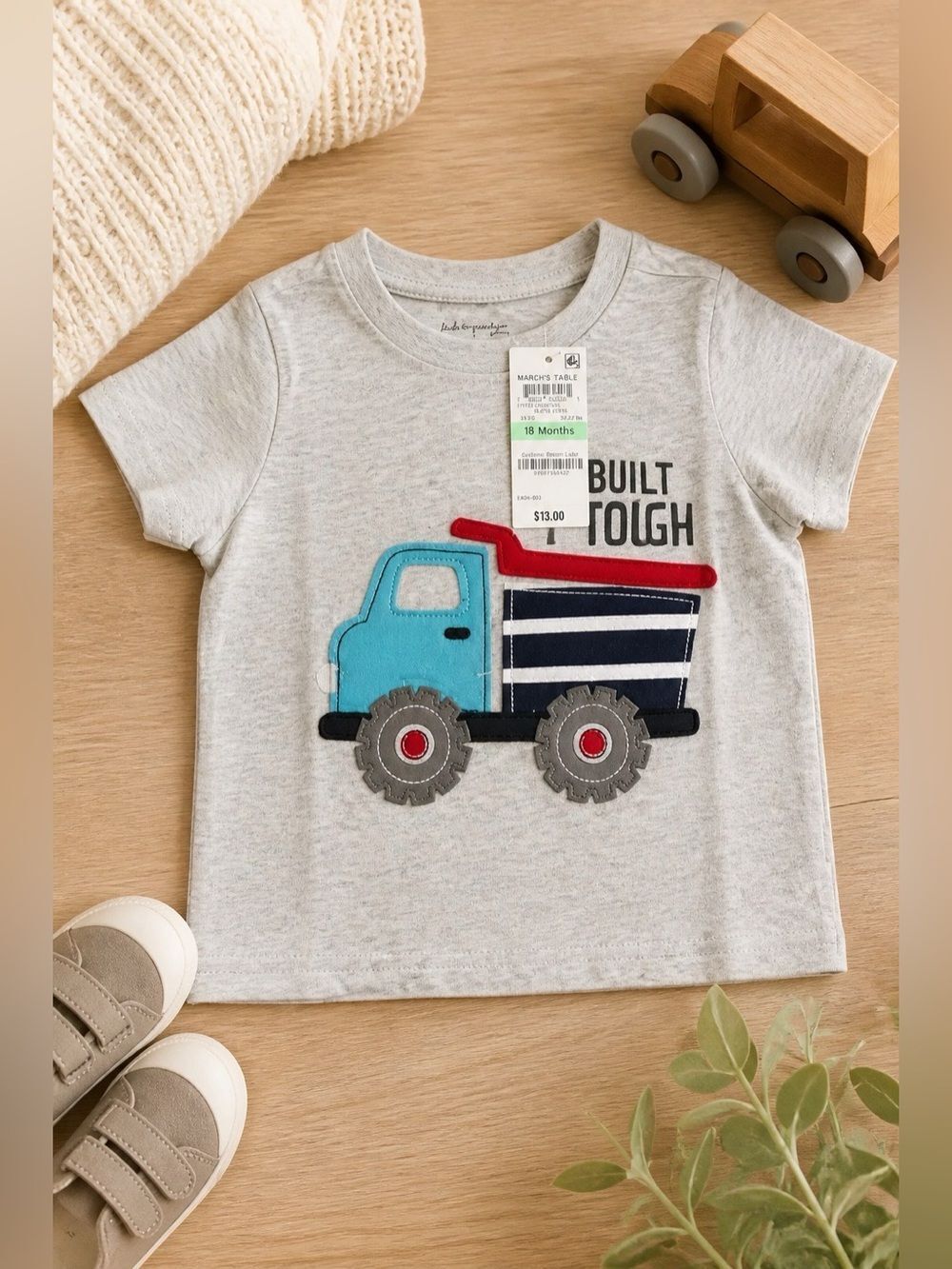 Gray T-Shirt with Truck Design 18m NWT